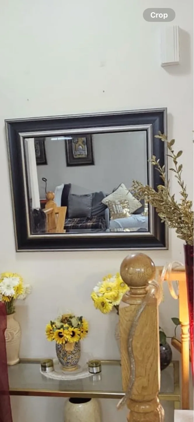Large Black and Silver Framed Mirror thumbnail