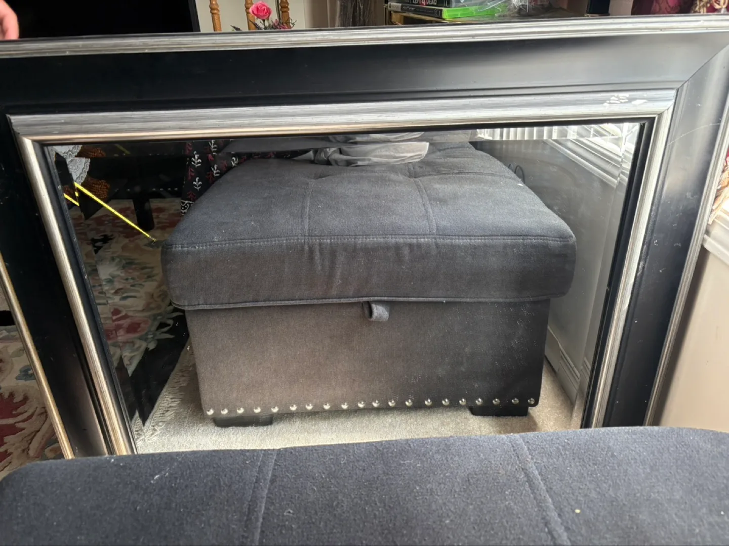 Large Black and Silver Framed Mirror image indicator(3)