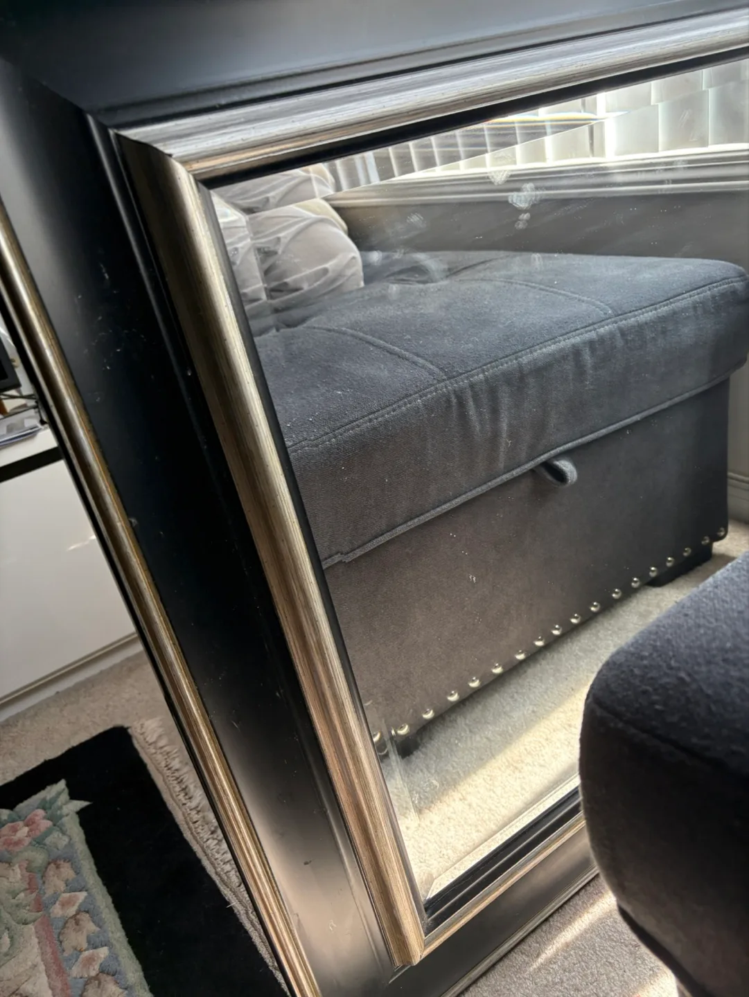 Large Black and Silver Framed Mirror image indicator(4)