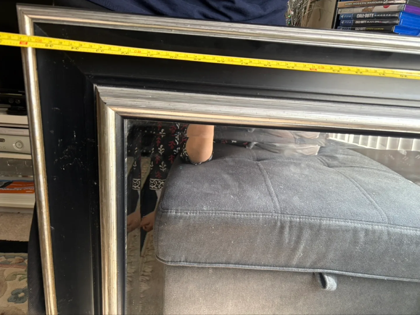 Large Black and Silver Framed Mirror image indicator(5)