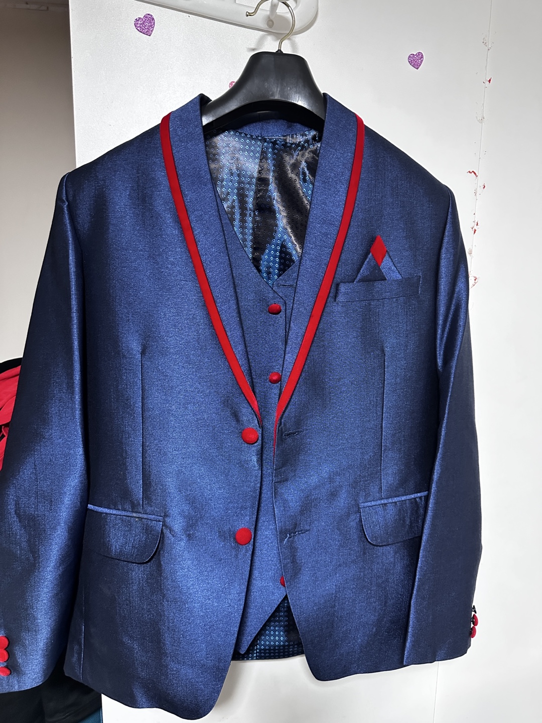 Men's Blue Blazer with Red Trim - Size 40R