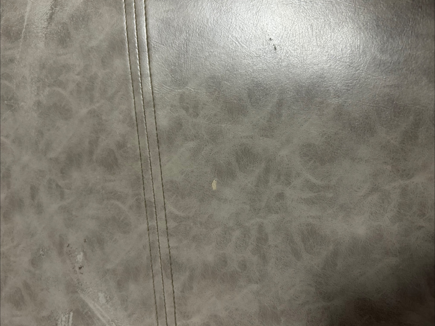 Pair of Grey Faux Leather Counter Height Stools - photo 3