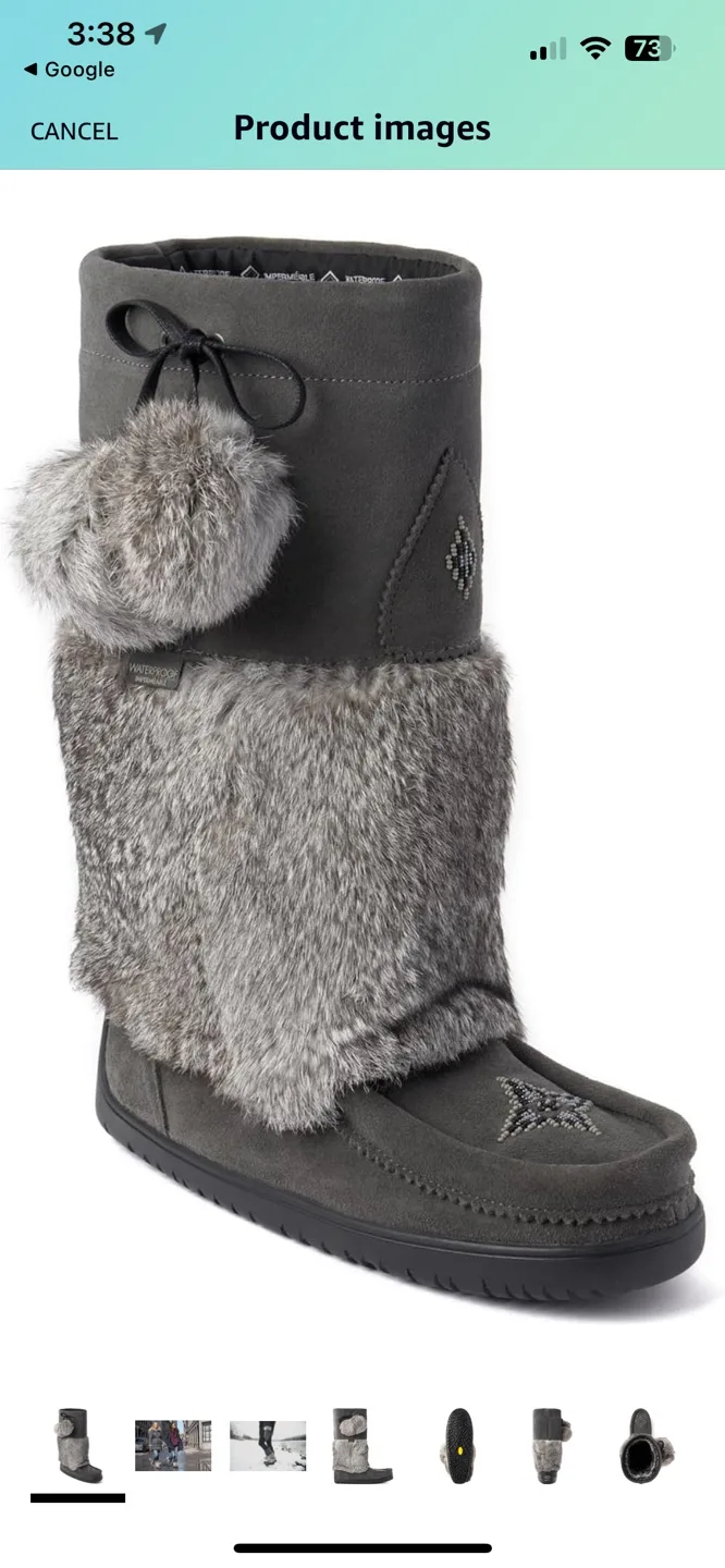 Manitobah Mukluks Women's Winter Boots - Grey - Size 7 thumbnail