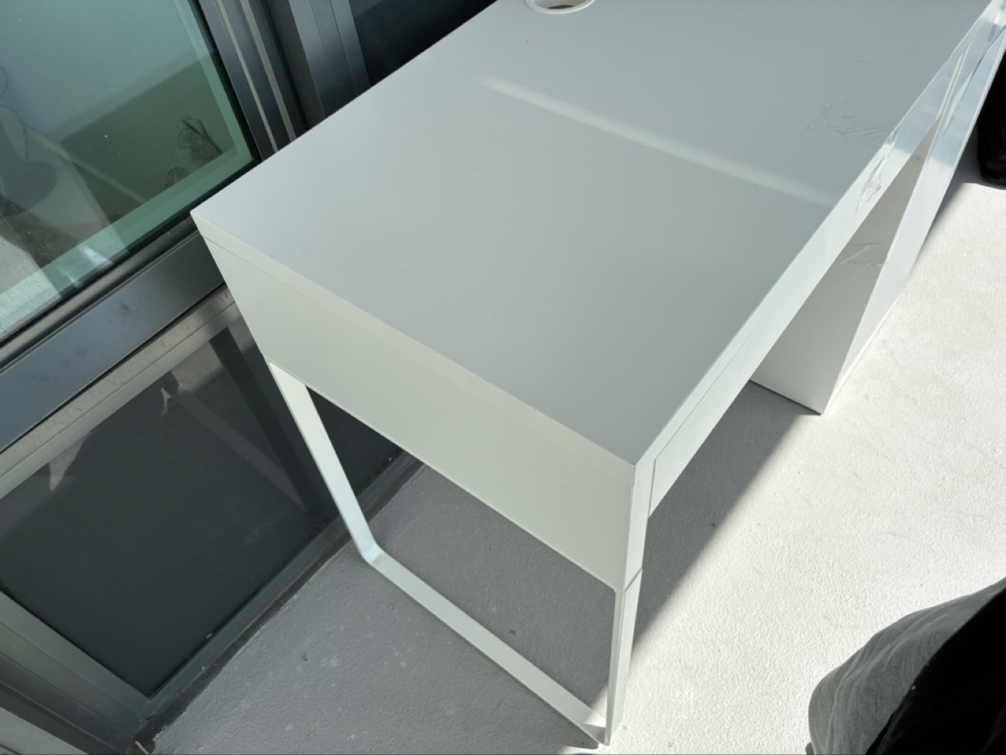 White IKEA desk with drawer and cabinet - photo 3