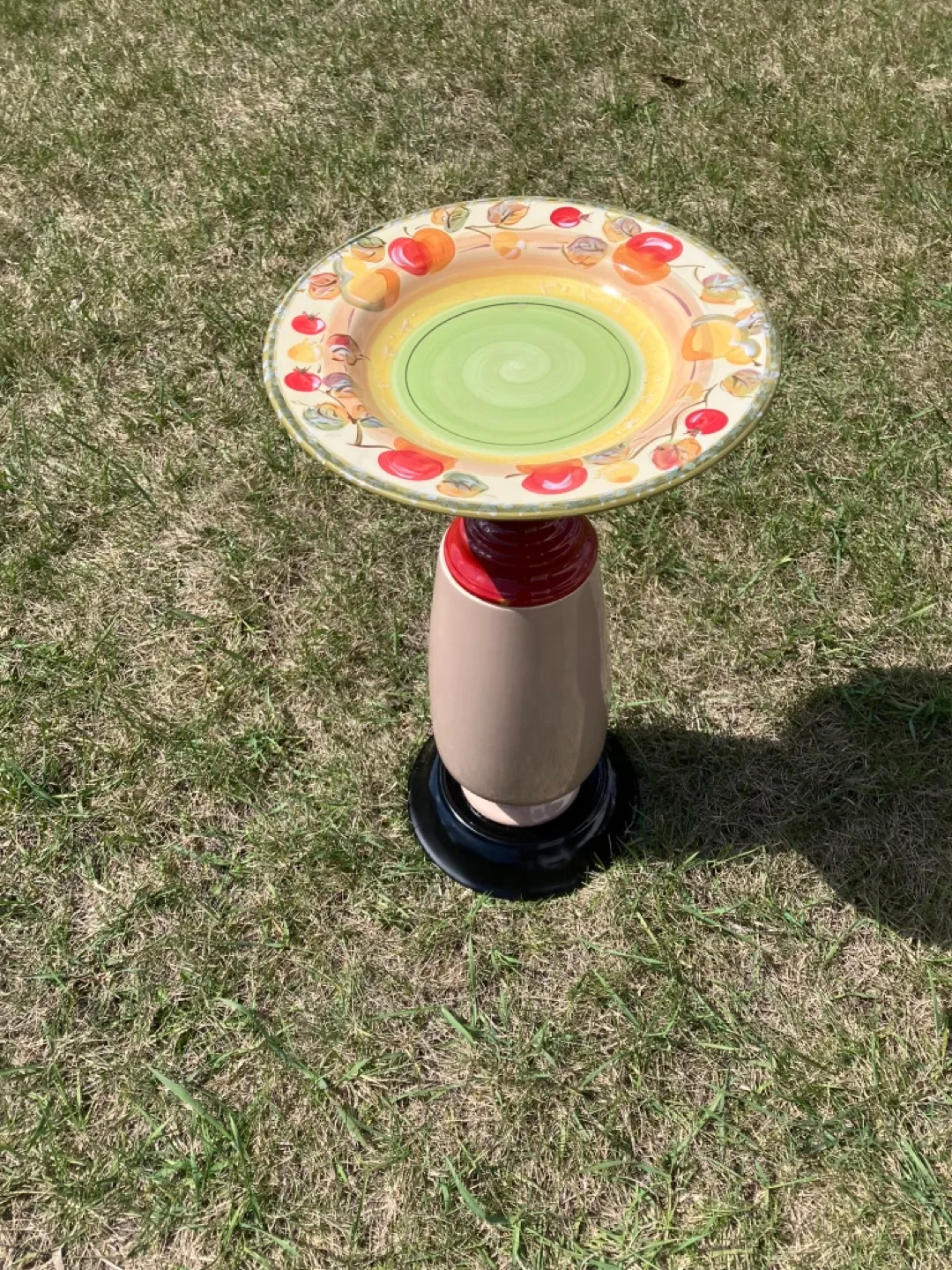 Hand-painted Ceramic Bird Bath thumbnail