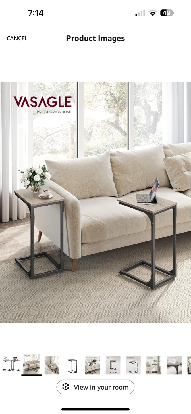 VASAGLE Set of Two C-Shaped End Tables - photo 2