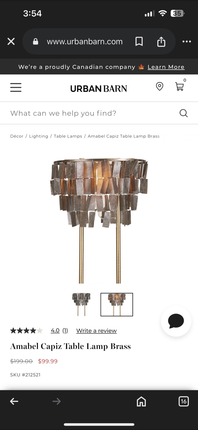 Pair of Urban Barn Amabel Capiz Table Lamps Brass - photo 5