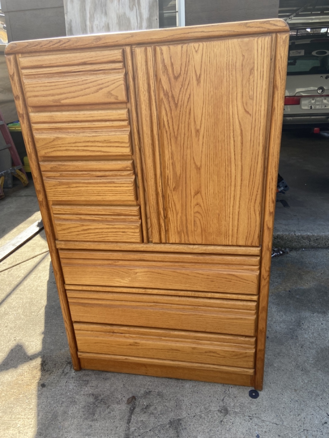 Oak Wood Dresser Set