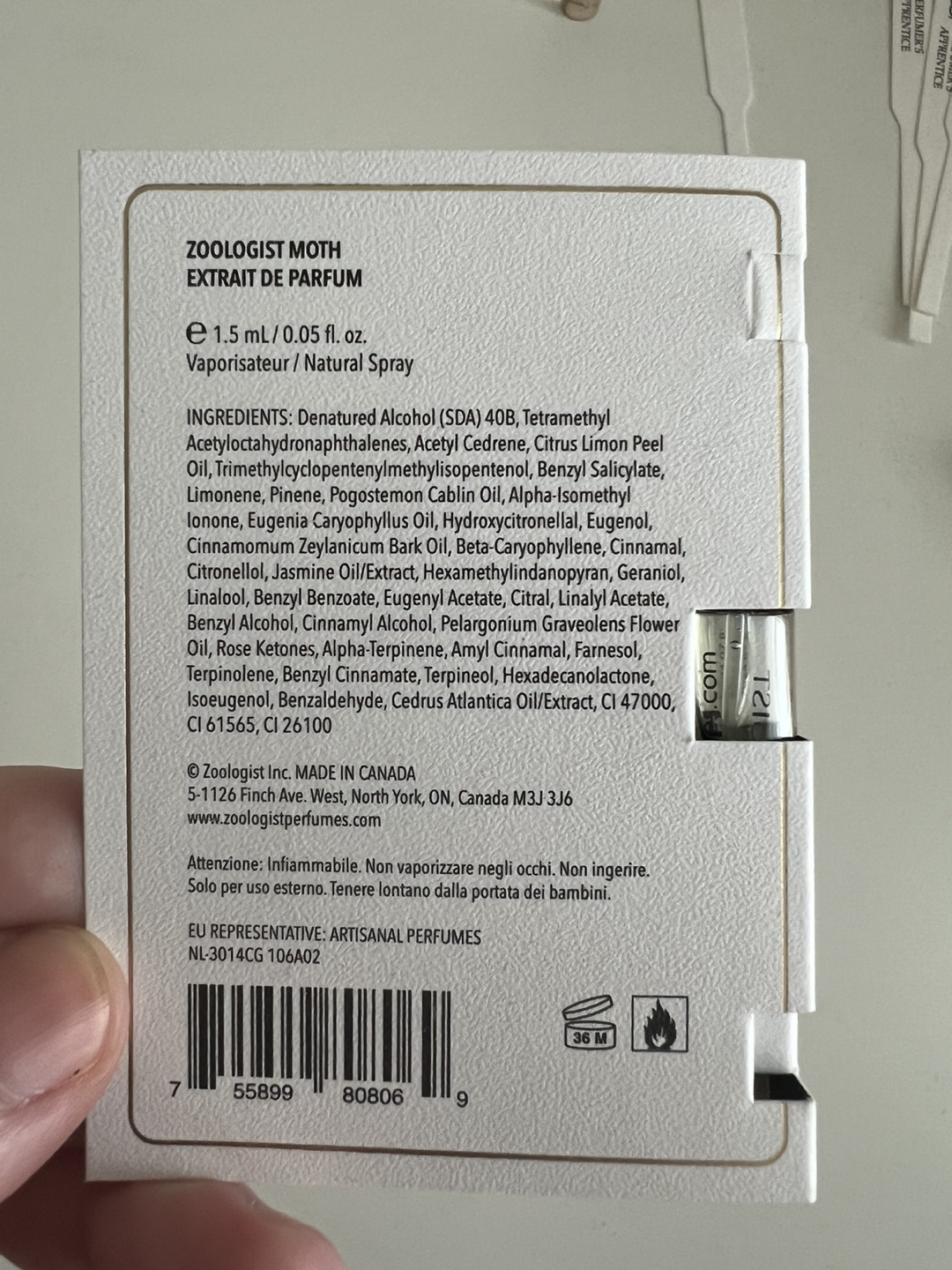 Zoologist Moth Perfume Sample - photo 3