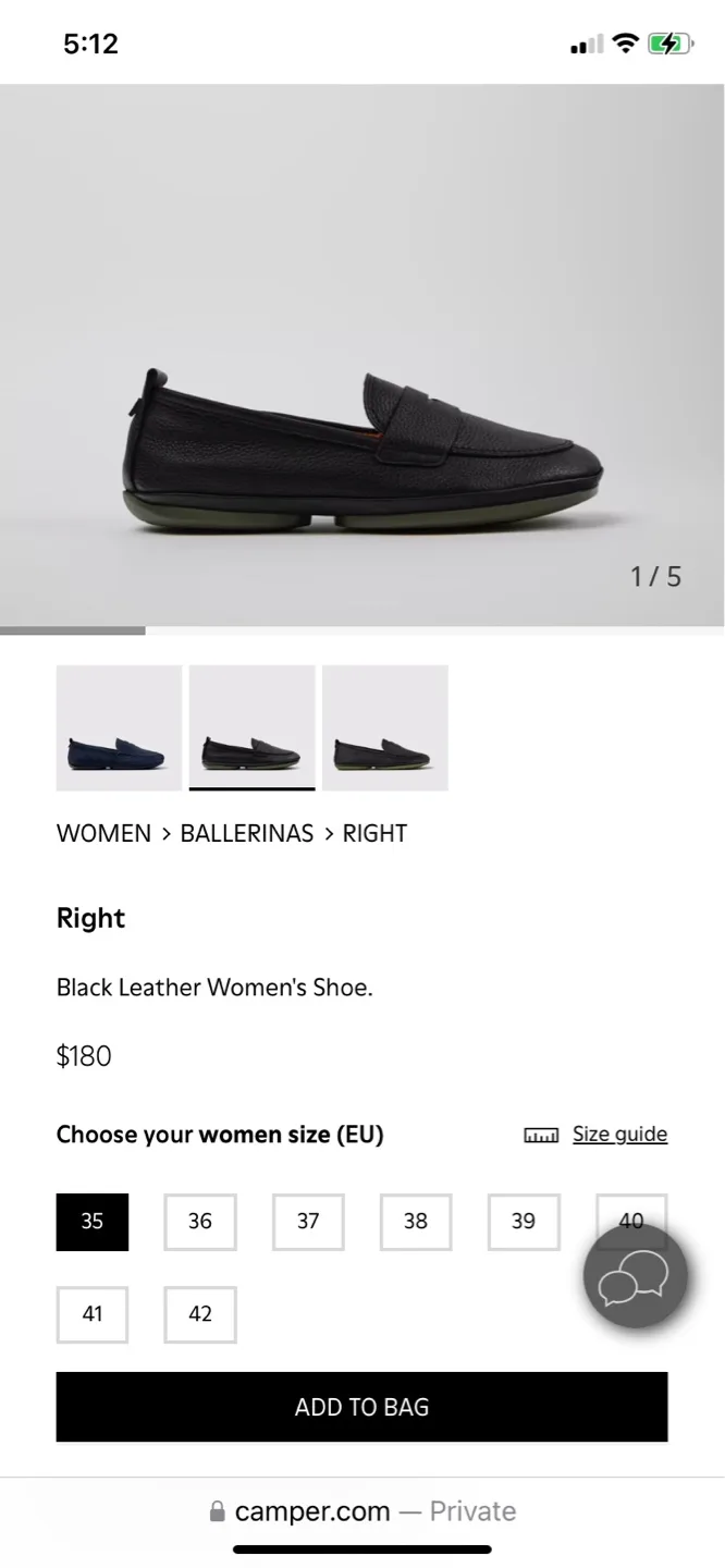 New size 35/5 Camper “Right” shoes image indicator(5)