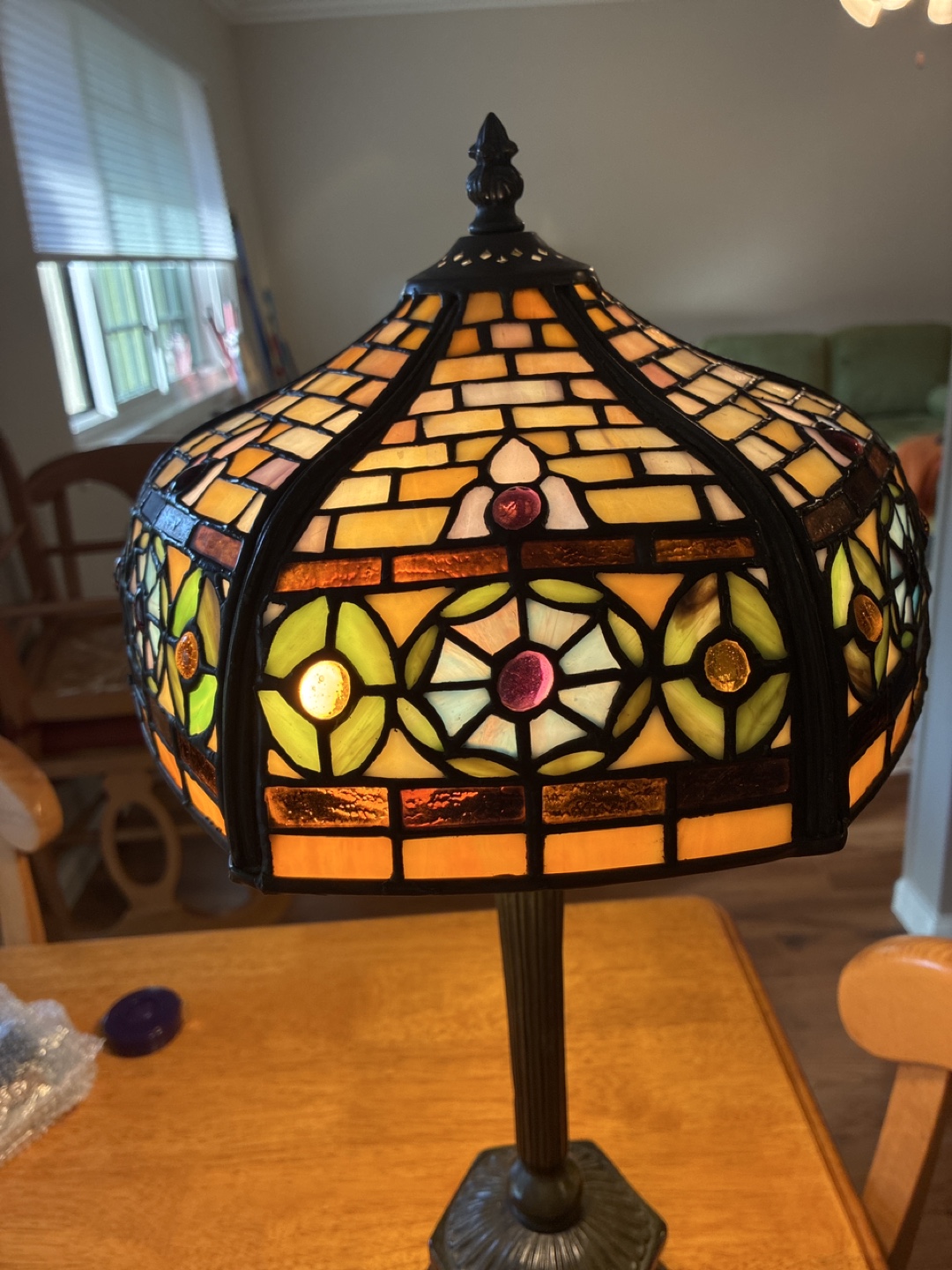 Tiffany Style Stained Glass Table Lamp - photo 5