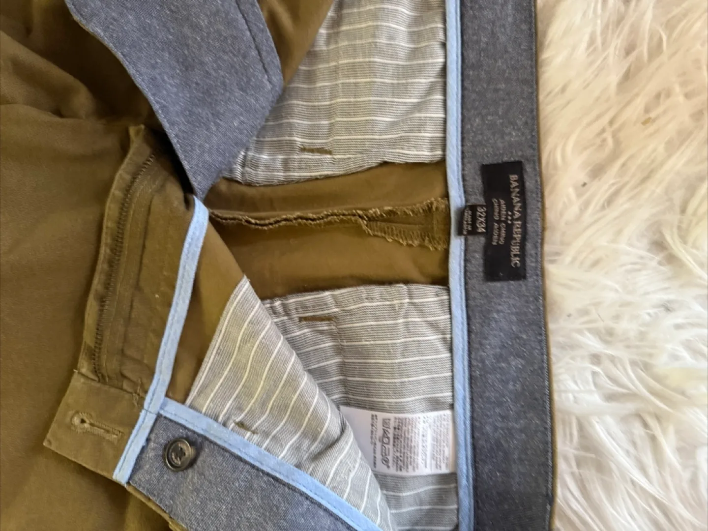 Men's Banana Republic Olive Green Chinos - Size 32x34 image indicator(2)