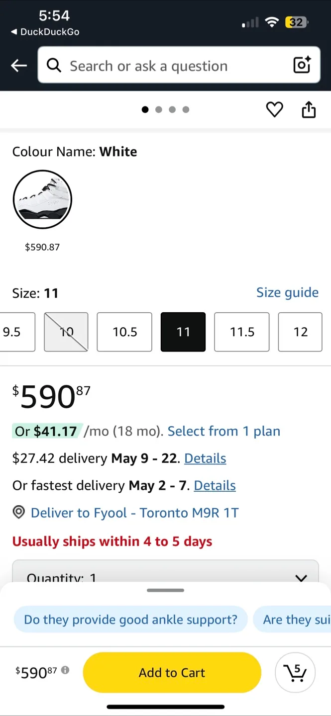 Air Jordan 6 Rings Size 11 White image indicator(5)