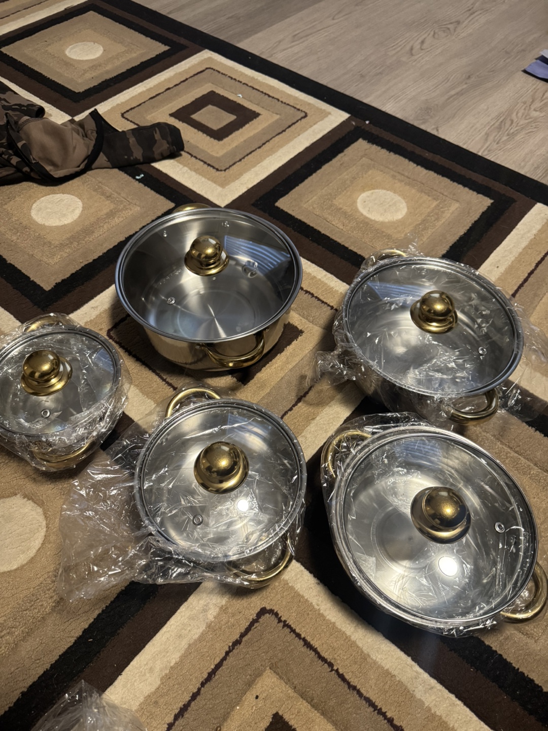 Stainless Steel Cookware Set with Glass Lids