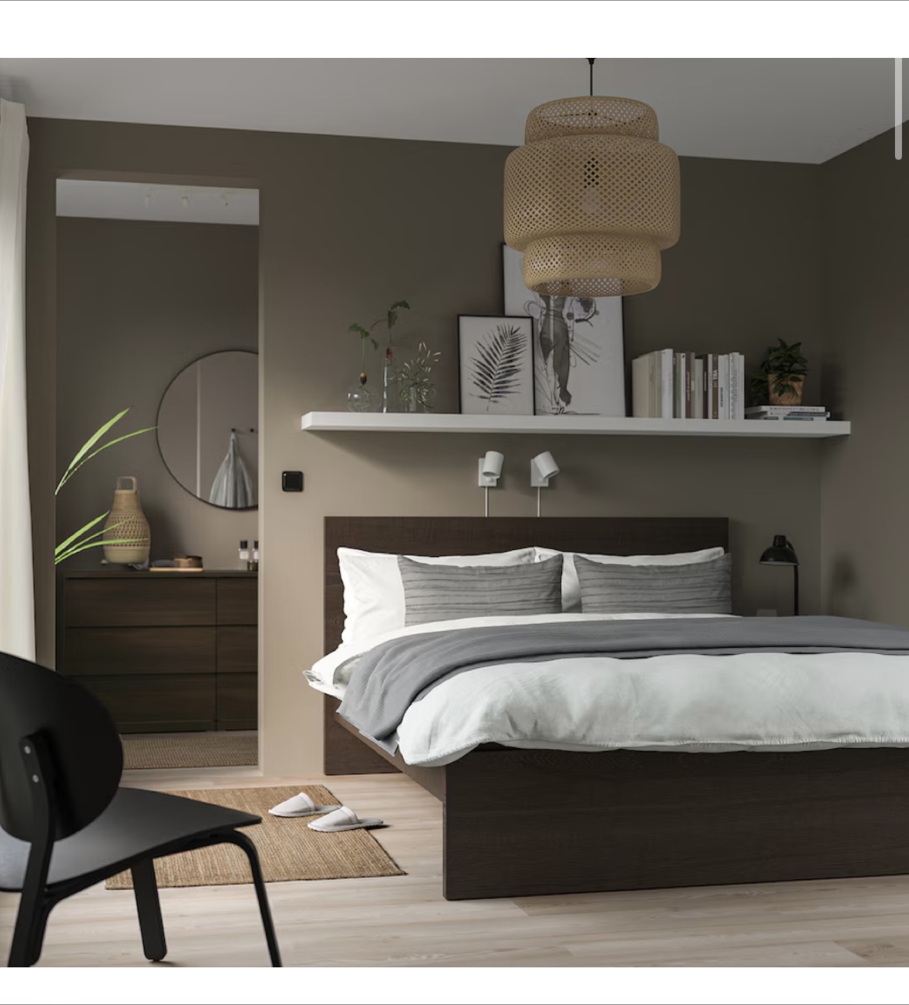 IKEA MALM Bed Frame, Full/Double Size, Black-Brown