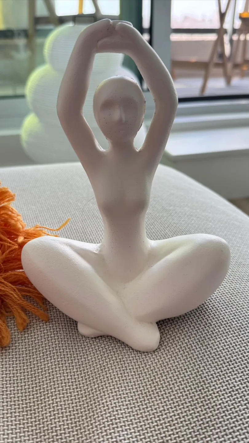 Bouclair White Yoga Woman Figurine thumbnail