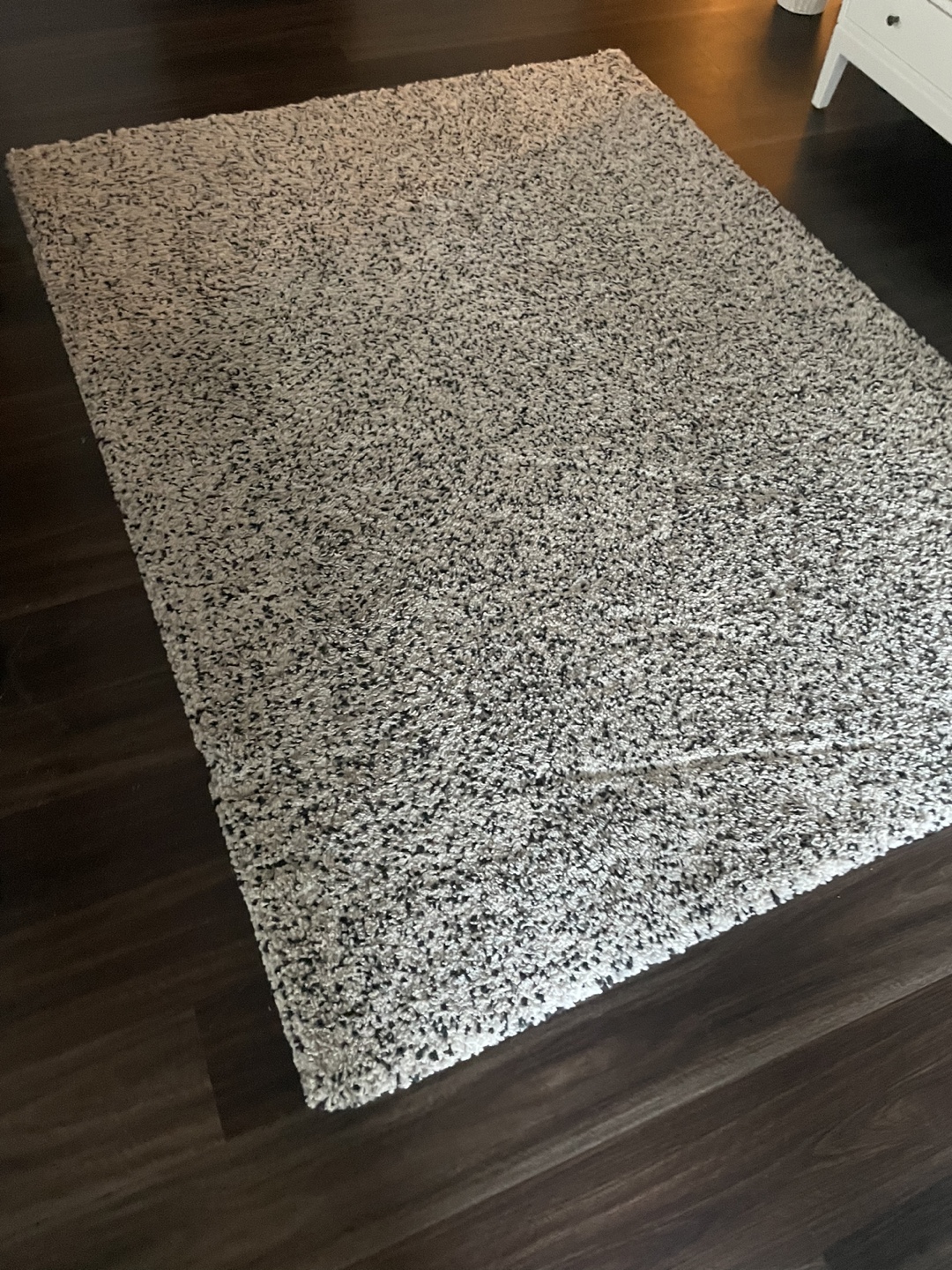Fluffy Shag Rug - Cream and Black - photo 2