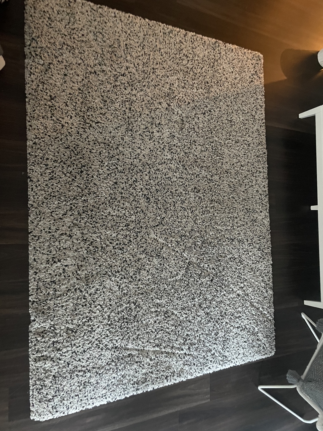 Fluffy Shag Rug - Cream and Black