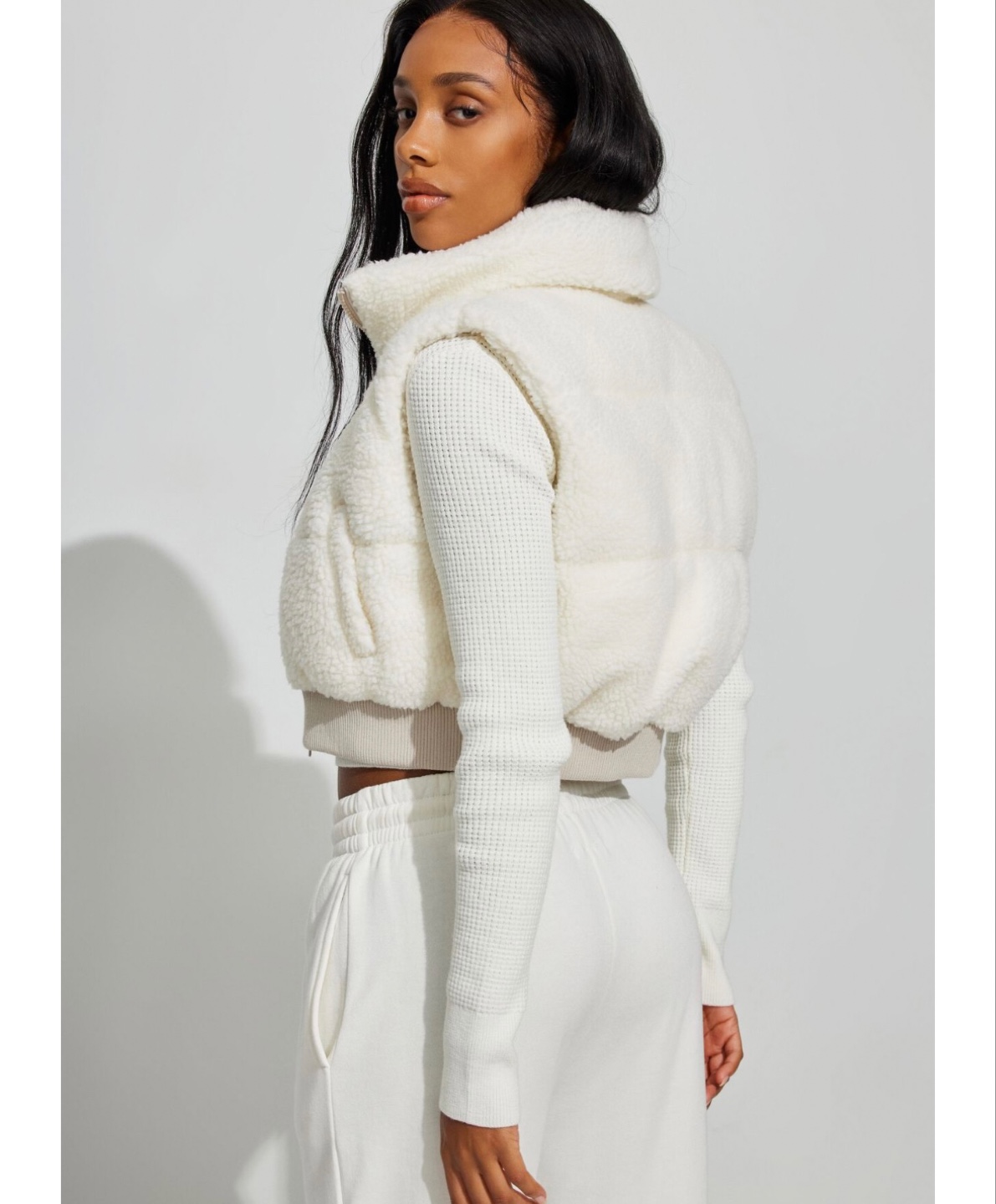 Garage Cream Sherpa Vest Size S - photo 2