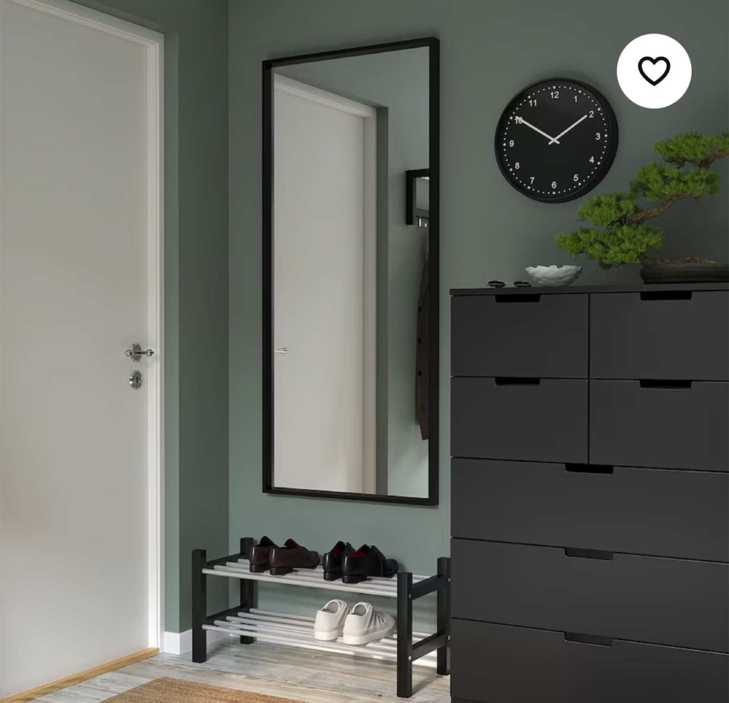 Full-Length Mirror with Black Frame - photo 2