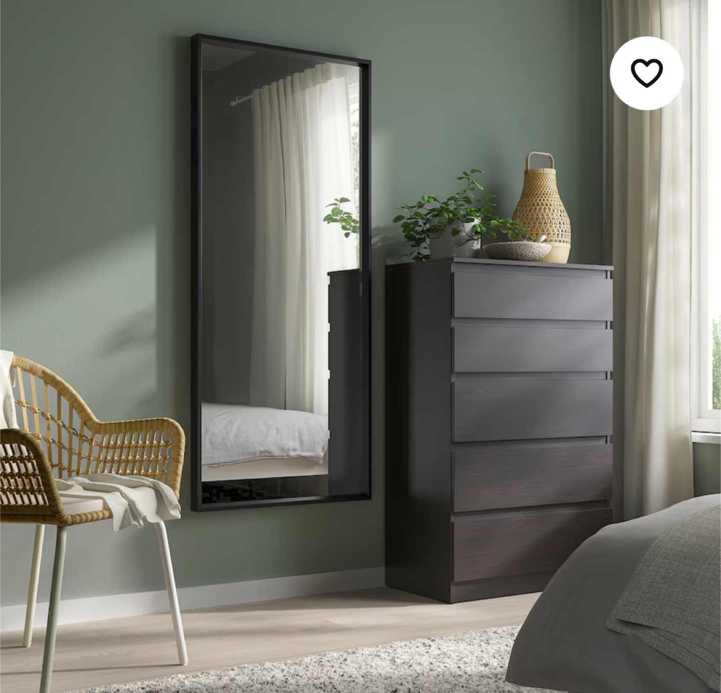 Full-Length Mirror with Black Frame