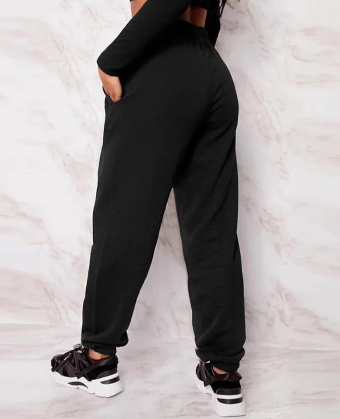 Women's XL Casual Loose-Fit Joggers, Navy image indicator(4)