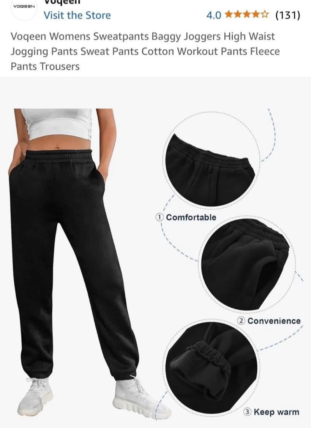 Women's XL Casual Loose-Fit Joggers, Navy image indicator(6)