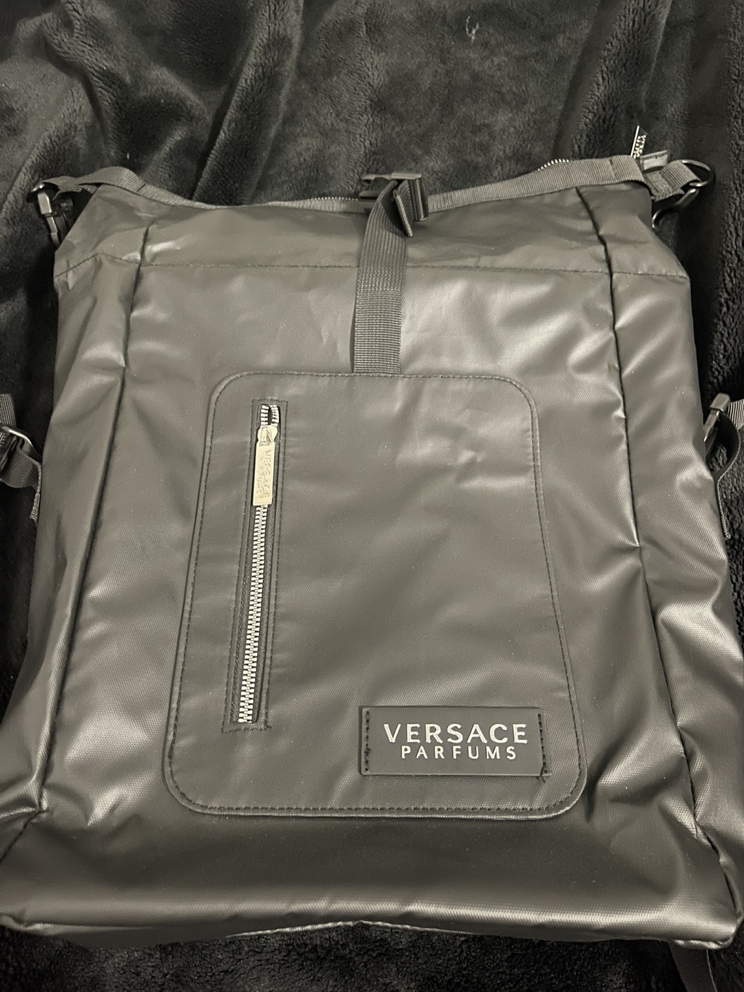 Versace Parfums Black Backpack