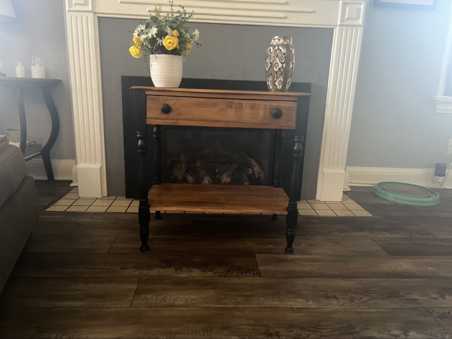 Rustic Farmhouse End Table with Shelf