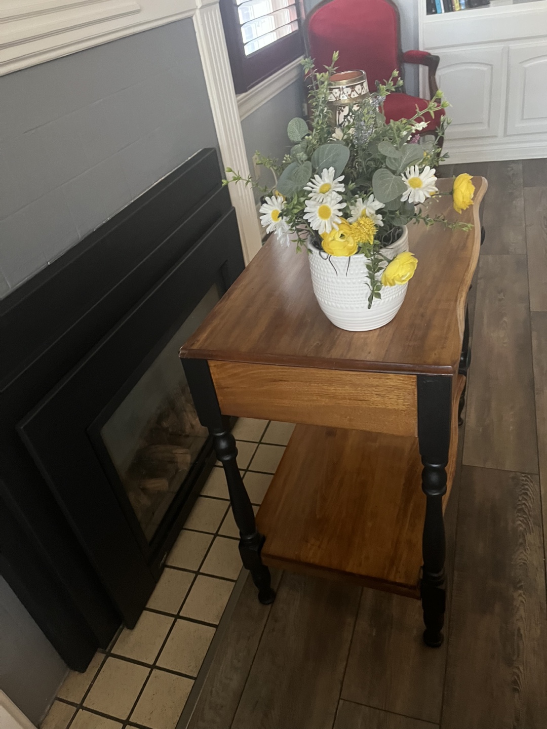 Rustic Farmhouse End Table with Shelf - photo 4
