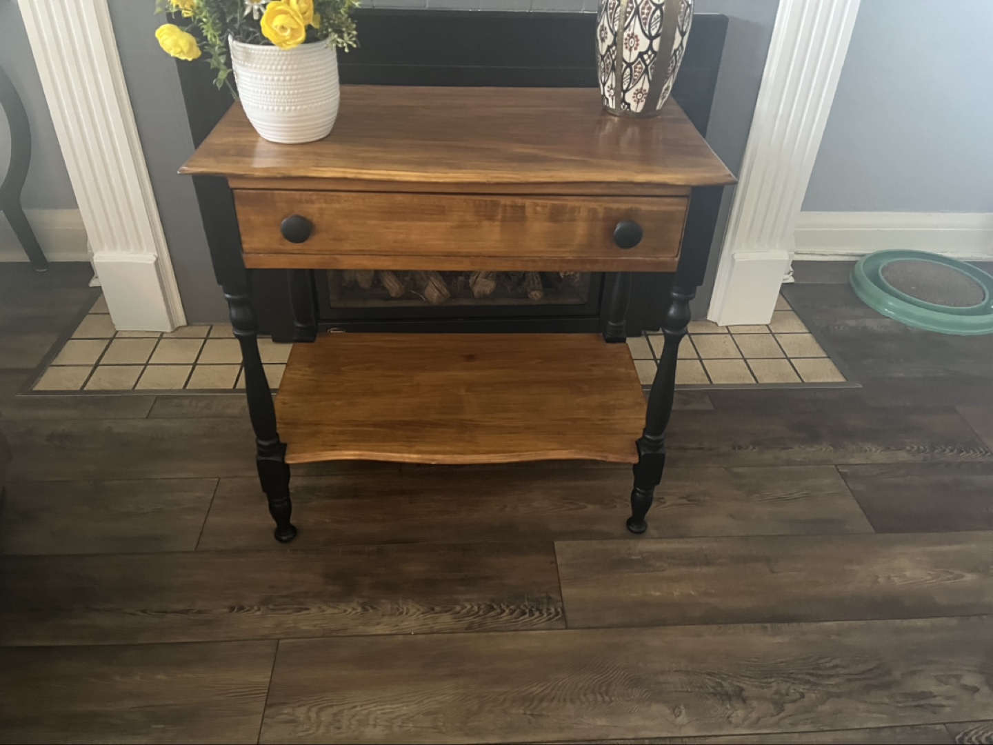 Rustic Farmhouse End Table with Shelf - photo 2