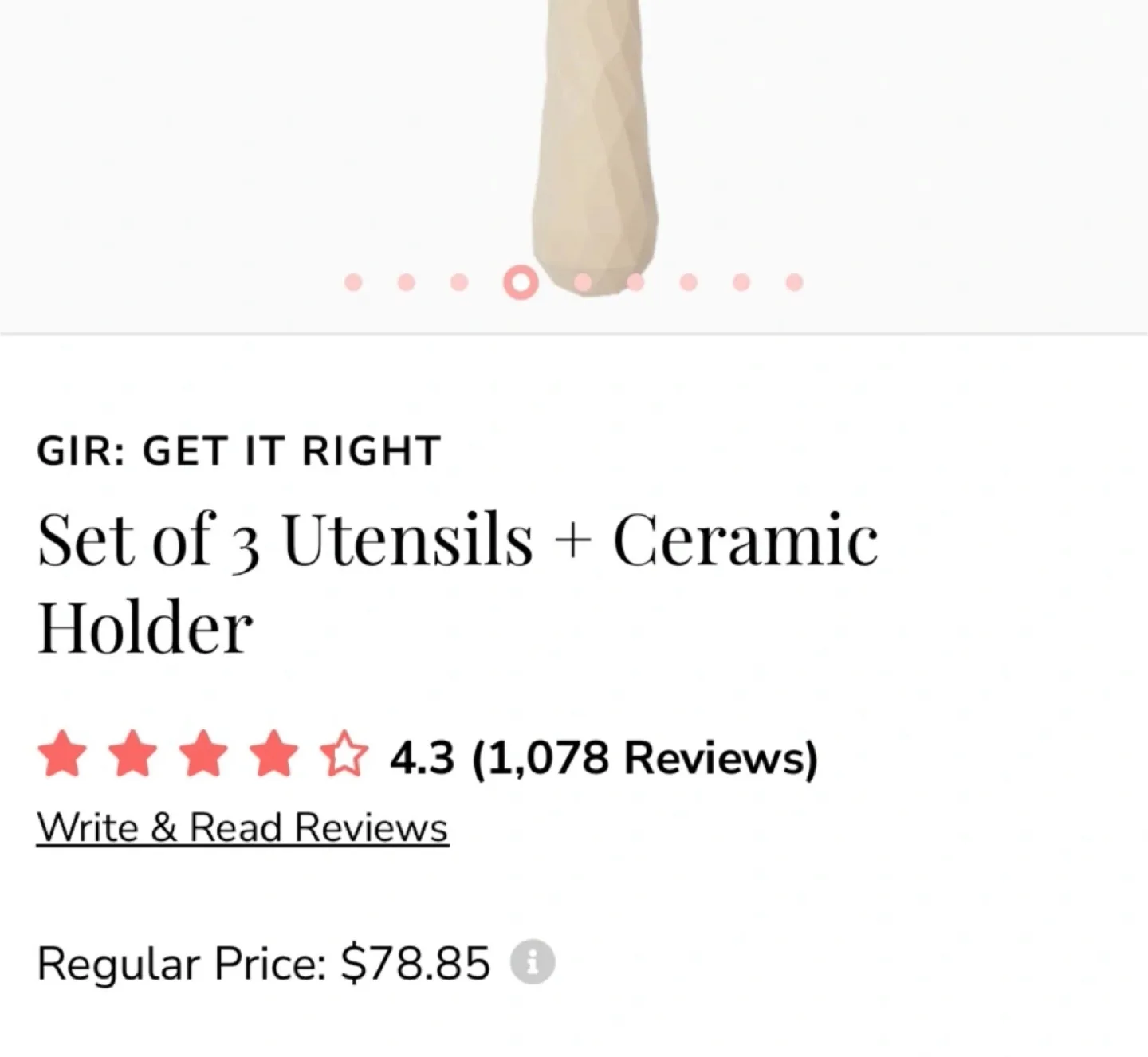 🍓NEW! REG $108 GIR Set of 3 Utensils + Ceramic Holder image indicator(9)