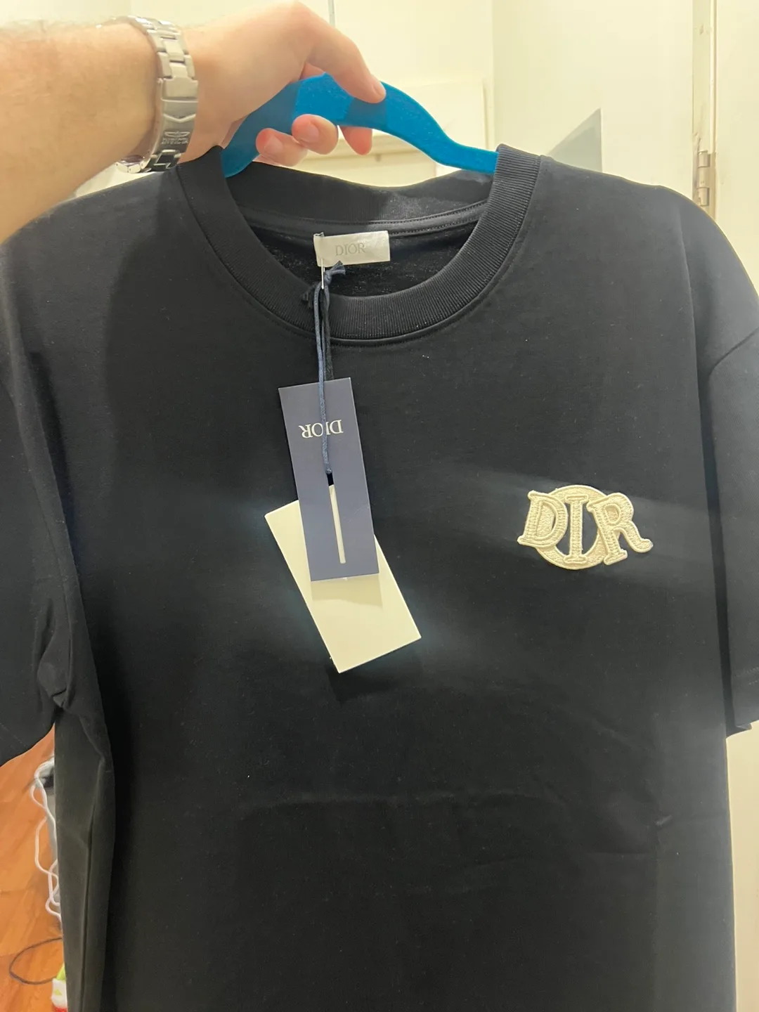 Dior Men's Black T-Shirt with Logo image indicator(3)