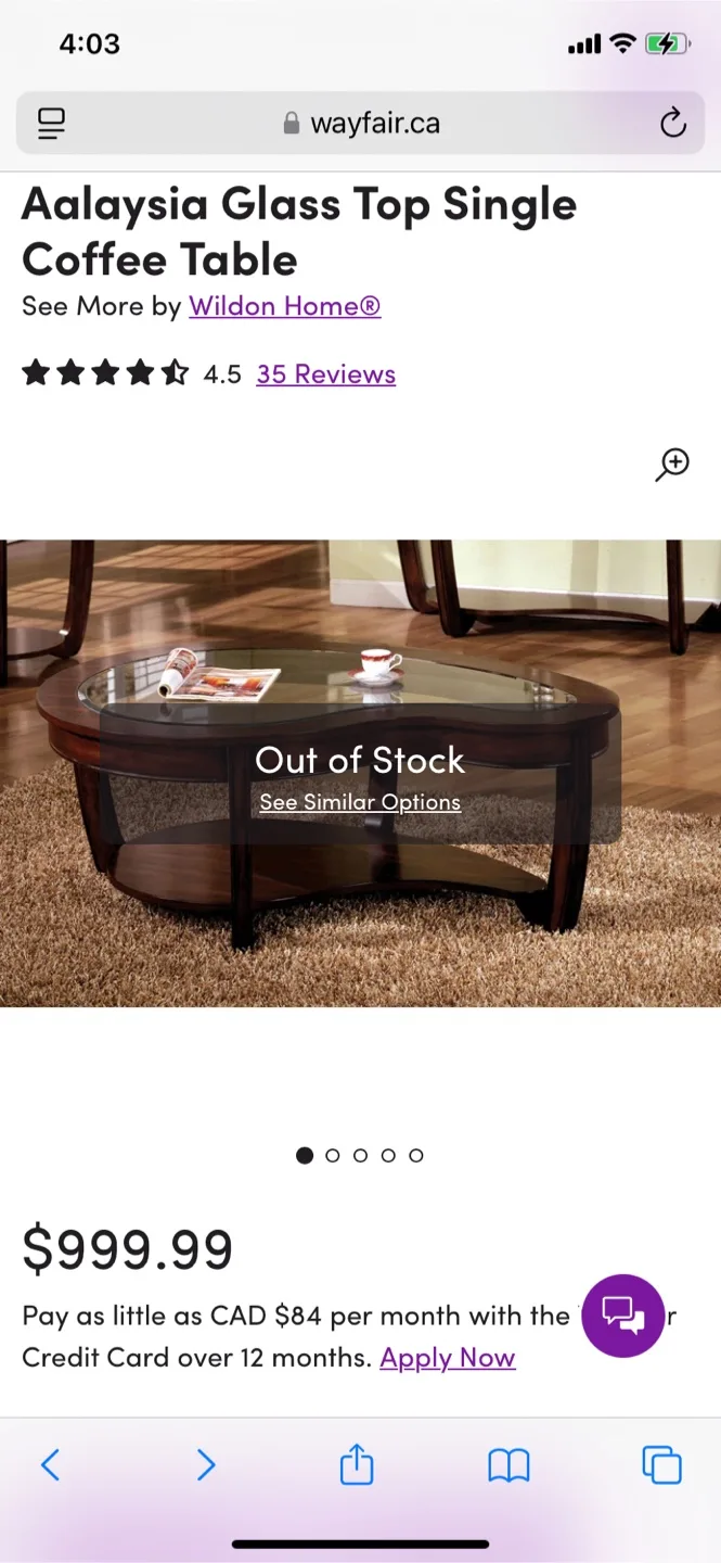 Glass Top, Solid Wood Coffee Table image indicator(3)