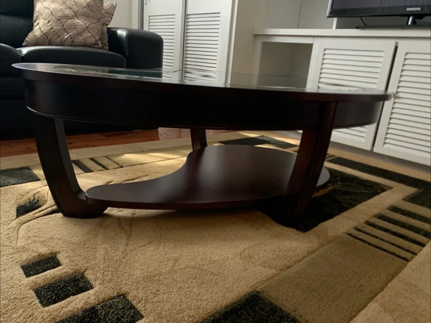 Glass Top, Solid Wood Coffee Table image indicator(2)