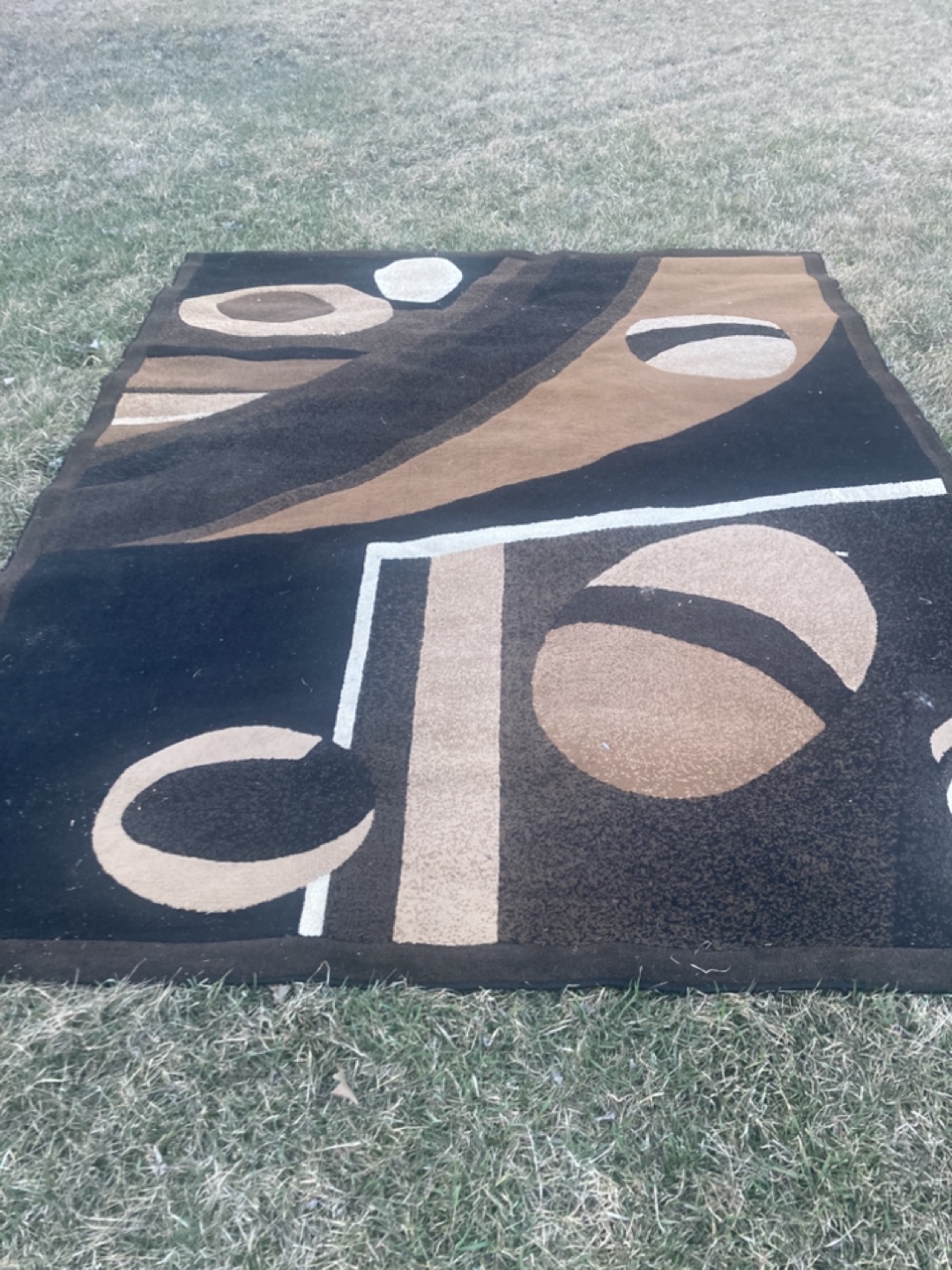 Abstract Area Rug - Brown, Beige, Black - photo 2