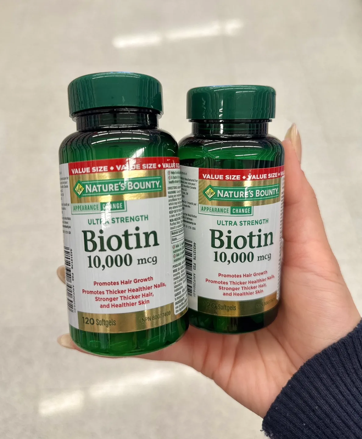 Nature's Bounty Biotin 10,000 mcg - 12O softgels thumbnail