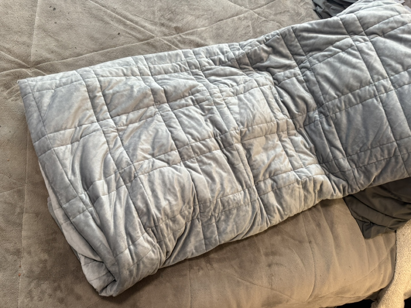 King Size Weighted Blanket - Grey - 20lbs - photo 2