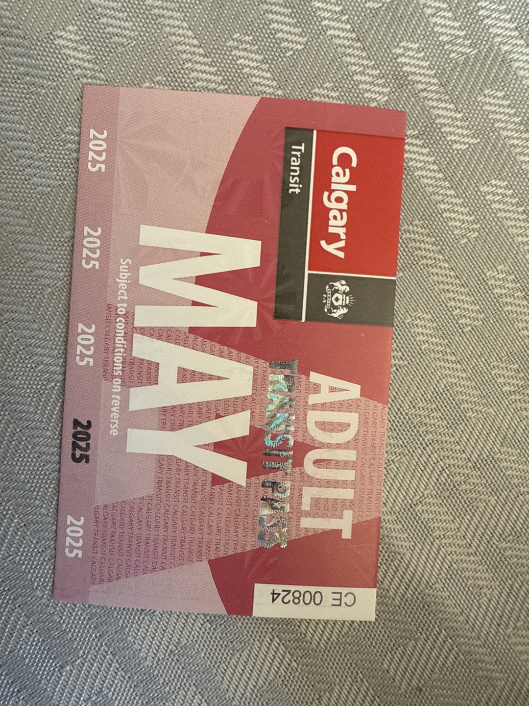 Calgary Transit May 2025 Adult Pass