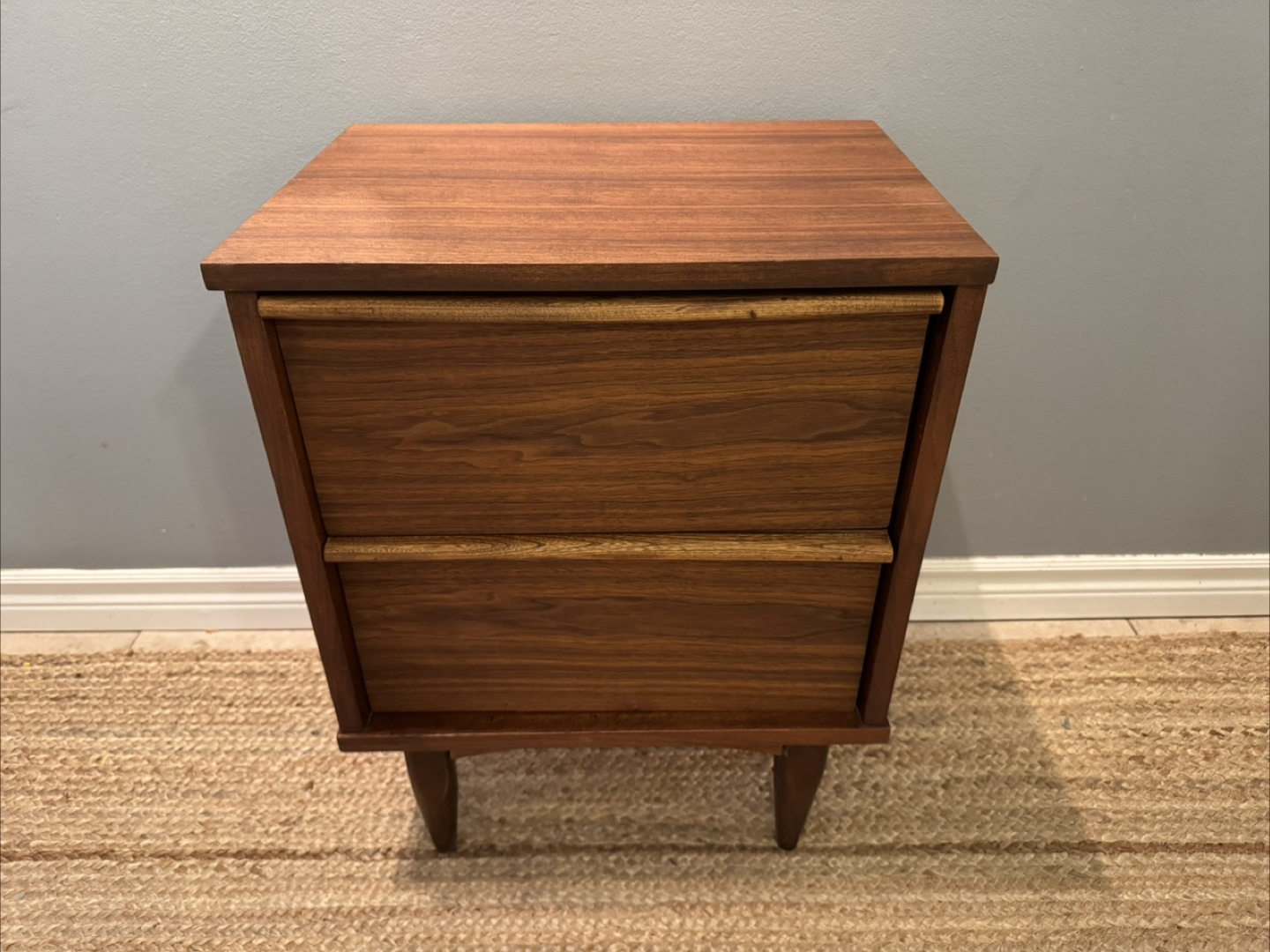 Mid-Century Modern Two-Drawer Nightstand - photo 2