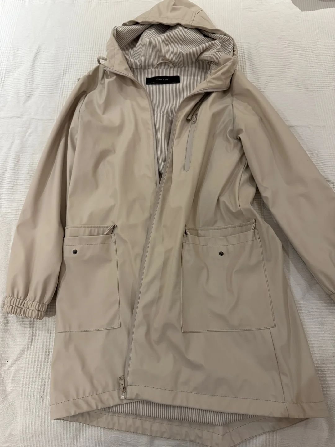 Beige Zara Basic Rain Jacket Size S thumbnail