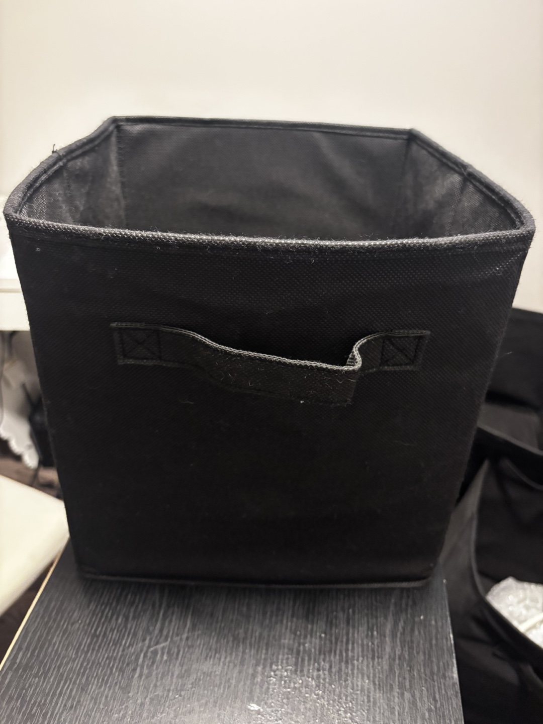 Black Cube Storage Organizer with Fabric Bins - photo 5
