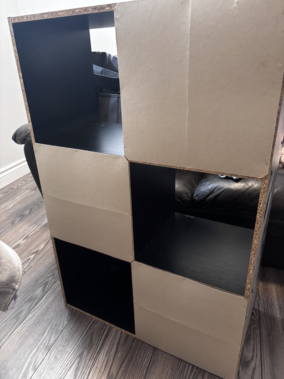 Black Cube Storage Organizer with Fabric Bins - photo 3