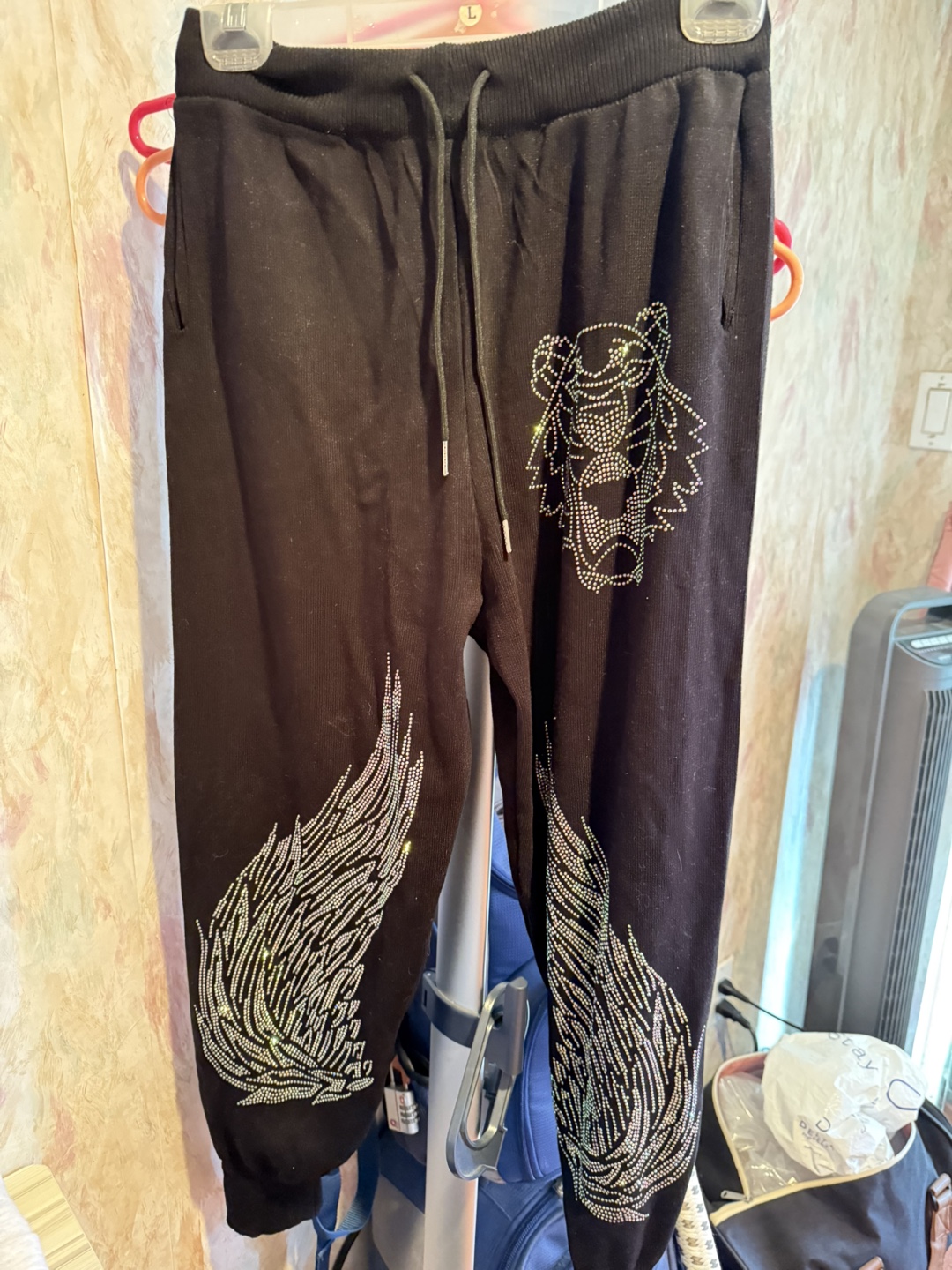 Kenzo Black Rhinestone Joggers