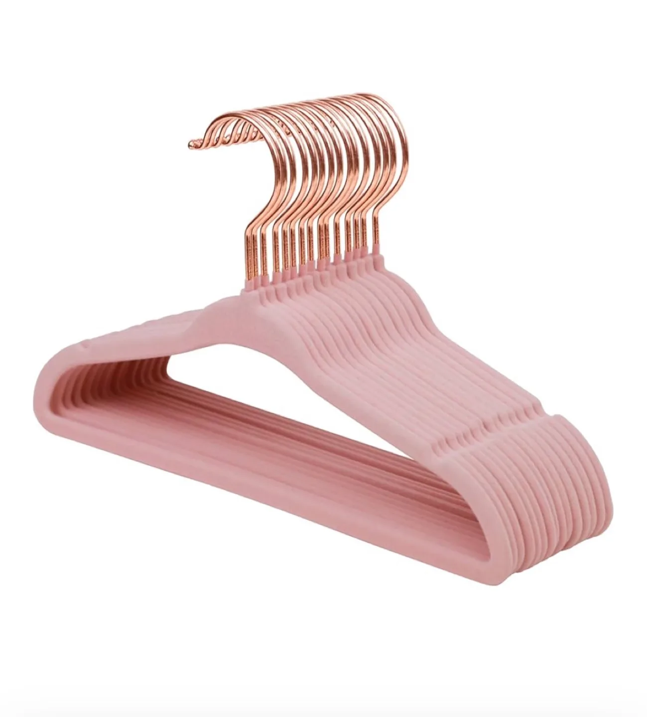 Set of 15 Pink Velvet Clothes hangers thumbnail