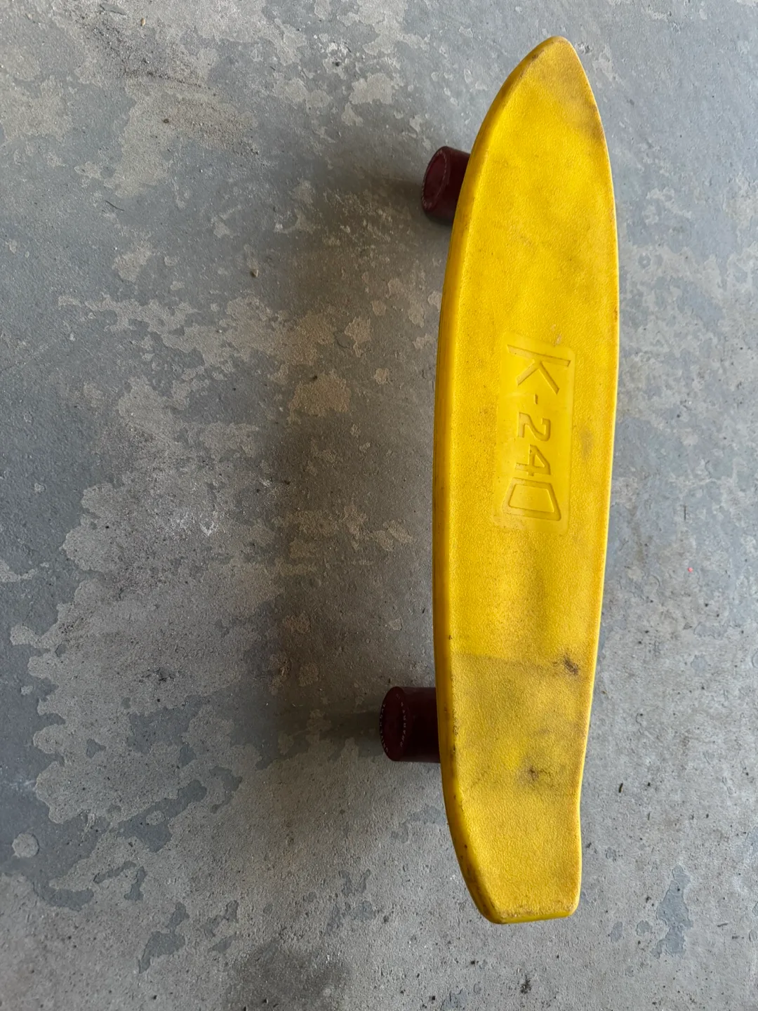 Vintage K-24 Yellow Plastic Skateboard thumbnail
