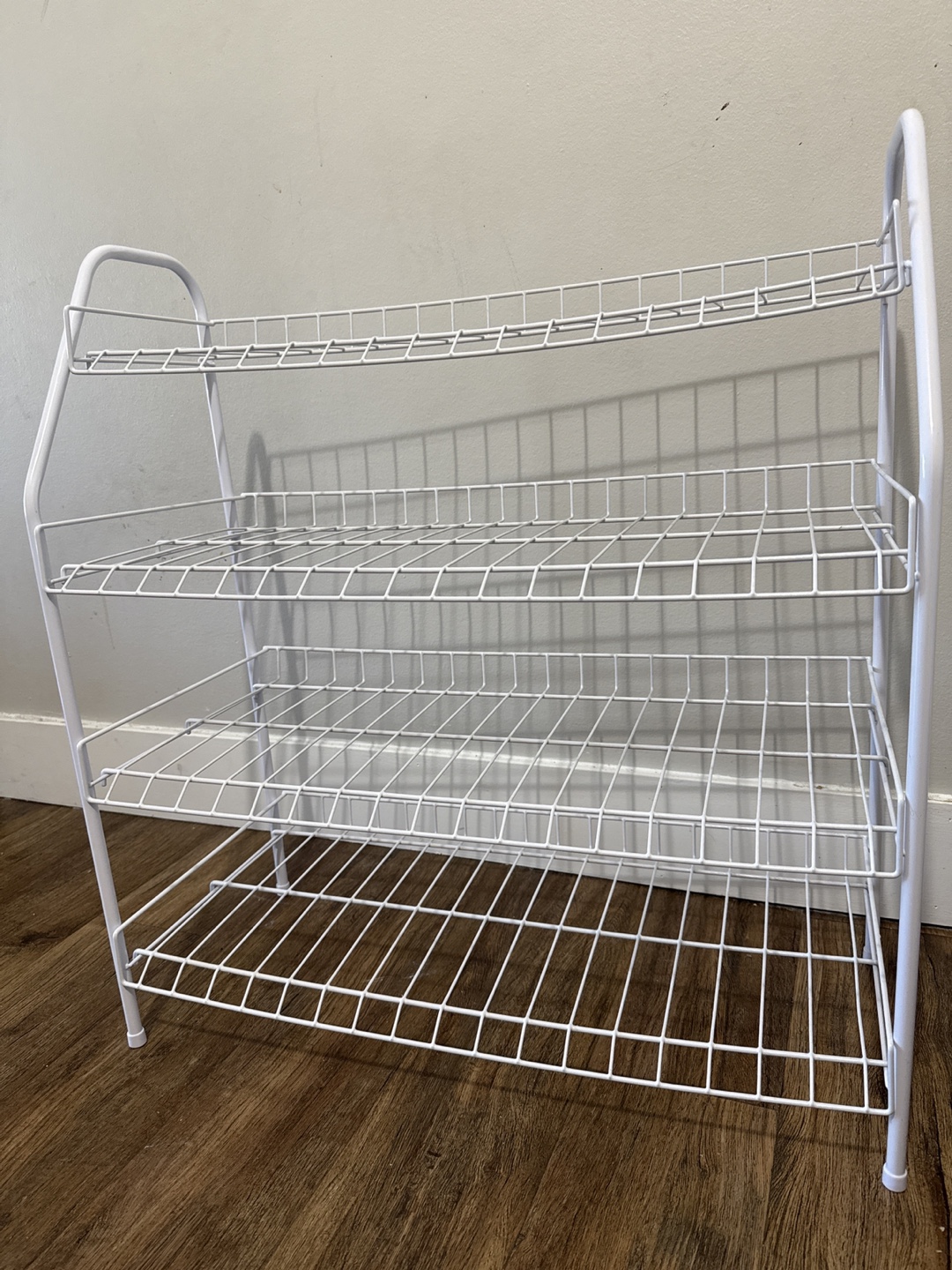 White Metal 3-Tier Shoe Rack
