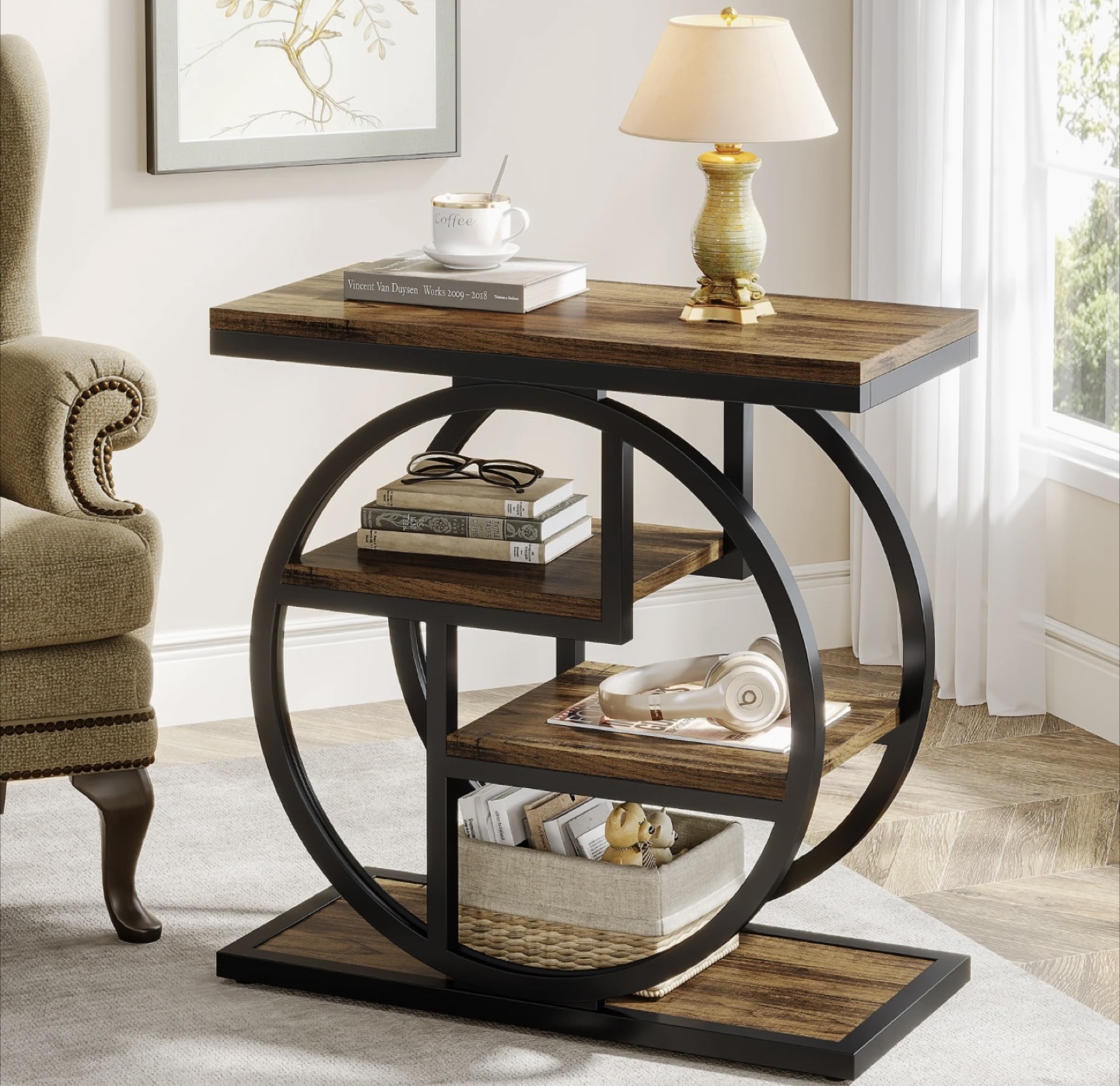 Rustic Modern End Table with Storage - photo 2