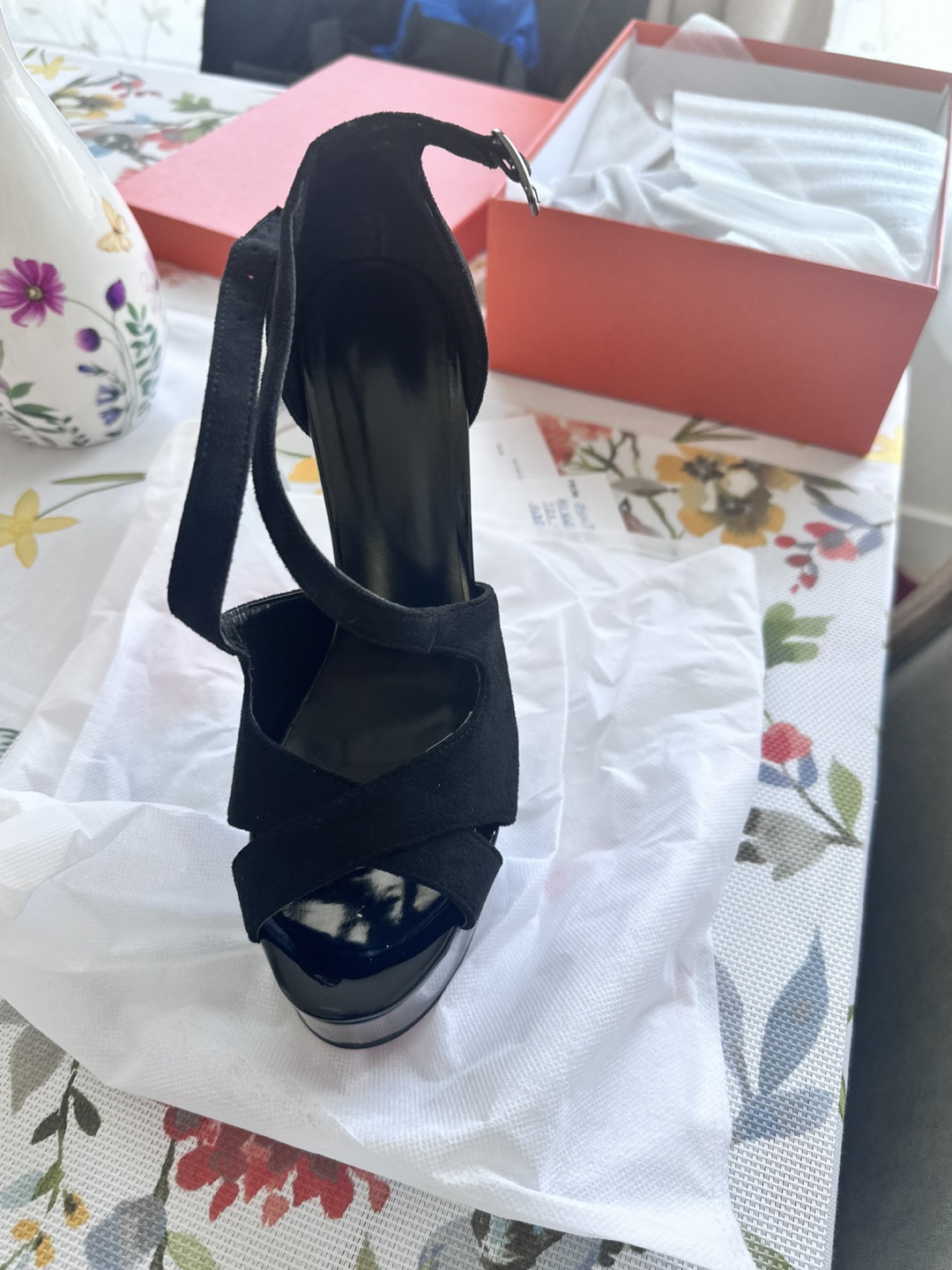 Black Suede Platform Heels - photo 2