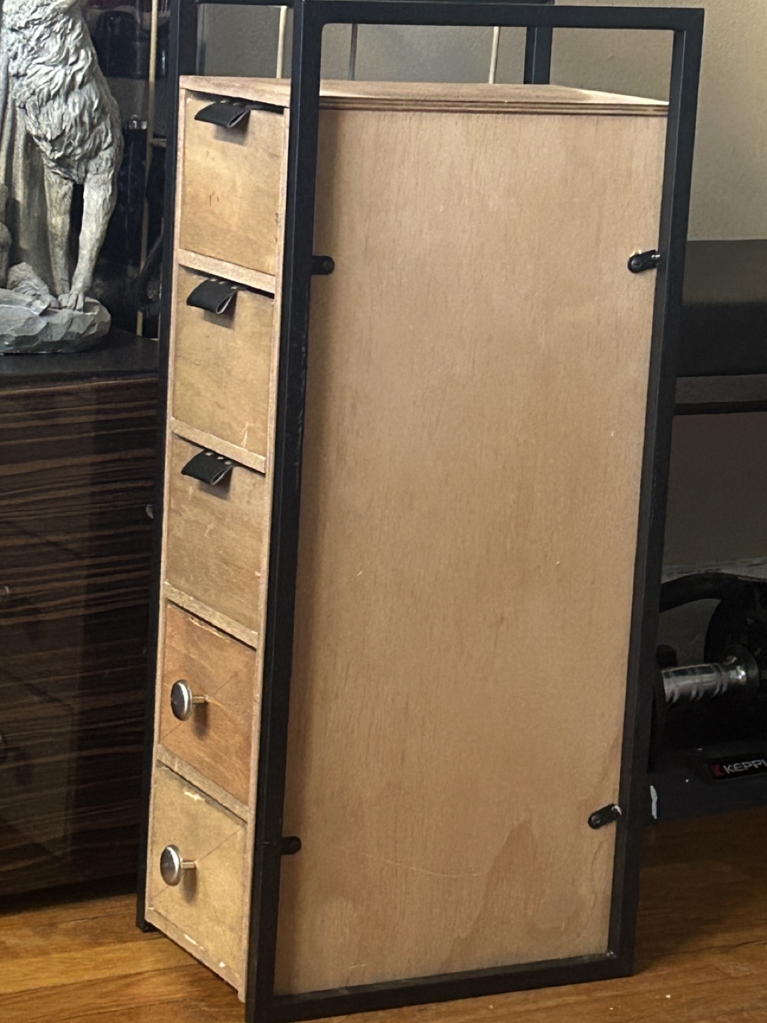 Five-Drawer Wooden Organizer with Metal Frame - photo 2